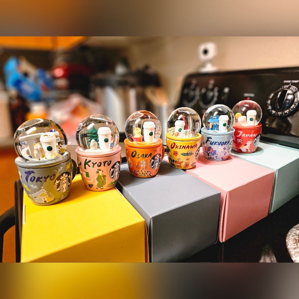 Starbucks Japan Espresso Cup Snow Globe Set